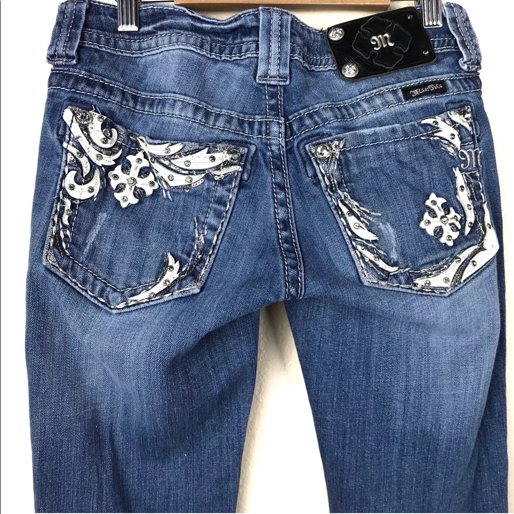 Miss Me Women’s Jeans Leather Embellished Cross